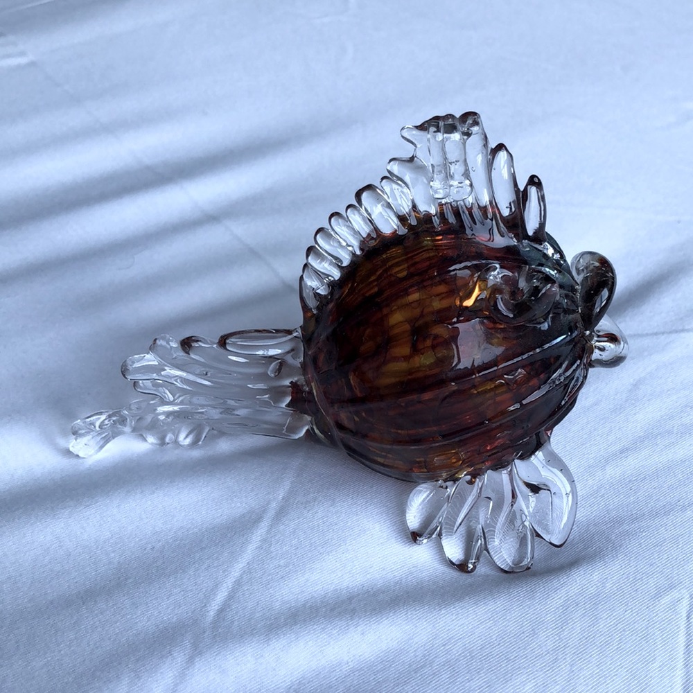 Blown Glass Fish Ornament Sculpture Figurine Art Stained Glass Signed